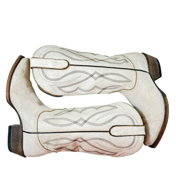 Idyllwind Colt Crackled White Leather Snip Toe Western Cowgirl Boot Size 8 - Picture 10 of 12